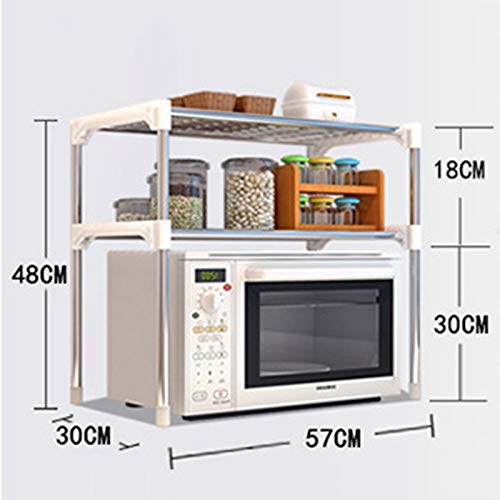 Cikuso Estante De Acero Ajustable del Horno De Microondas Estante Desmontable Estantes De Vajilla De Cocina Estante De Almacenamiento De Ba？o En Casa Soporte