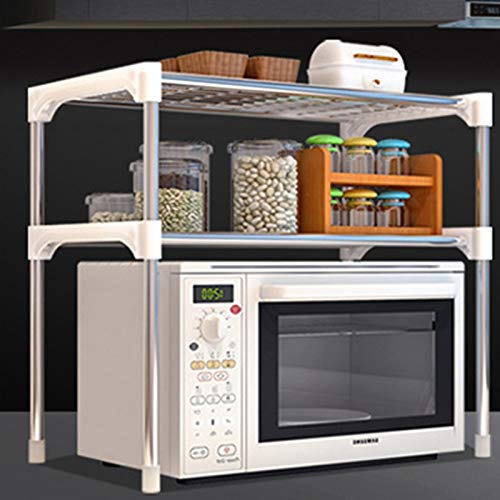 Cikuso Estante De Acero Ajustable del Horno De Microondas Estante Desmontable Estantes De Vajilla De Cocina Estante De Almacenamiento De Ba？o En Casa Soporte