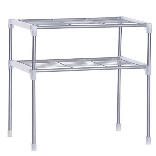 Cikuso Estante De Acero Ajustable del Horno De Microondas Estante Desmontable Estantes De Vajilla De Cocina Estante De Almacenamiento De Ba？o En Casa Soporte