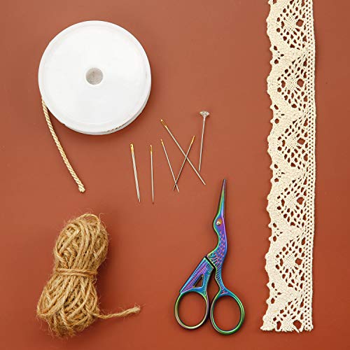 Cinta de Encaje de Algodón Beige Ribete de Encaje Vintage de Ganchillo Borde Festoneado Patrones Variados para Scrapbooking Envoltura Manualidades Costura Decoración, 7 Tipos, 6 Yardas Cada Rollo