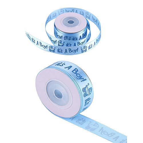 Cinta de Raso Para Niño,Cintas Para Manualidades y Telas de Tela, Bodas, Tartas de Cumpleaños y Decoración del Hogar, Azul (10 Yardas 1.5 Cm,2 Volúmenes)