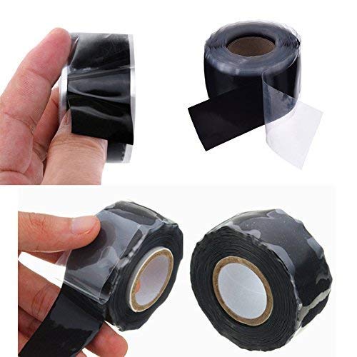 Cinta de silicona SAIYU Cinta de reparación impermeable Cinta de sellado de rescate Cinta de fusión autoadhesiva (25 mm x 3 m, negro)
