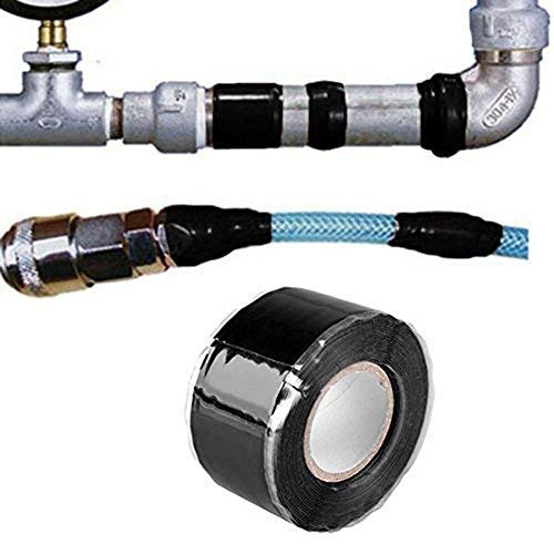 Cinta de silicona SAIYU Cinta de reparación impermeable Cinta de sellado de rescate Cinta de fusión autoadhesiva (25 mm x 3 m, negro)