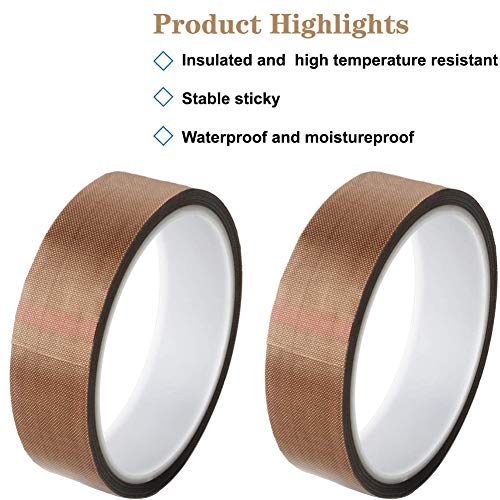 Cinta De Teflón, PTFE Coated Fiberglass Teflon Tape Welding Sealing Tape -40℃ - +400℃（10MM*10M、20MM*10M) Autoadhesiva Alta Temperatura
