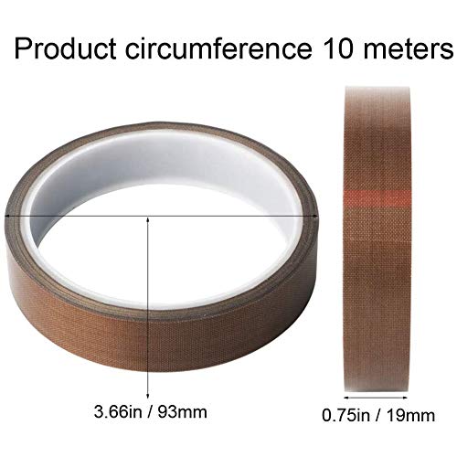 Cinta De Teflón, PTFE Coated Fiberglass Teflon Tape Welding Sealing Tape -40℃ - +400℃（10MM*10M、20MM*10M) Autoadhesiva Alta Temperatura