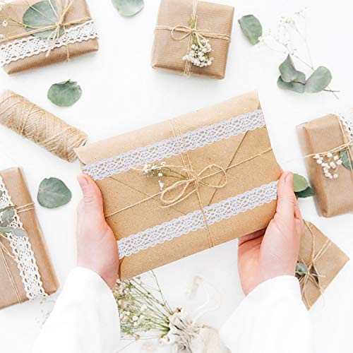 Cinta Encaje 6 Rollos Autoadhesiva Cinta de Encaje de Algodón Recorte de Encaje Decorativo para Scrapbooking Manualidades Decoración y Envolver a Mano 1.8m X 1.5cm / Cada Rollo
