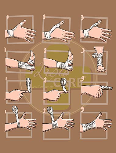 Cinta kinesiológica LisaCare | elástica y adhesiva | Colorido mix de 5 unidades | 5 cm x 5 m cada rollo, elástico, libre de látex