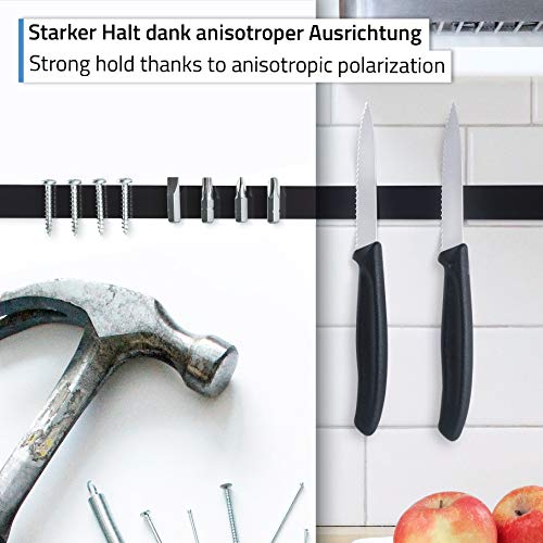 Cinta magnética autoadhesiva, 3m x 20mm x 2mm, banda autoadhesiva para la imantación de fotos, papeles o carteles - negro
