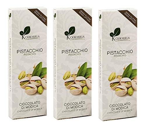Ciokarrua Chocolate Pistacho Chocolate de Modica - 3 x 100 Gramos
