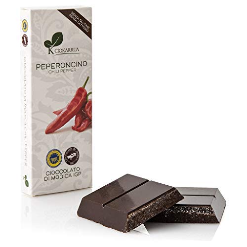 Ciokarrua Modica Chocolate con Chilli Sin Gluten y Lactosa - 1 x 100 Gramos