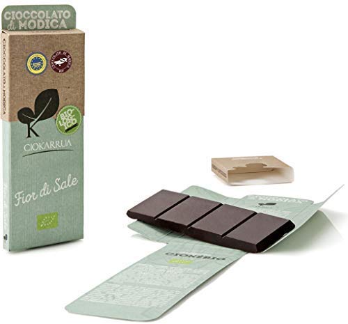Ciokarrua Organic Modica Chocolate con flor de sal Sin gluten y sin lactosa - 1 x 50 Gramos