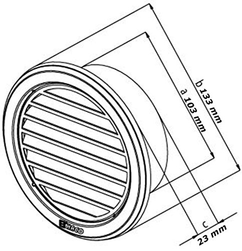 circular de acero inoxidable modelo de ventilación cubrir Ø110mm