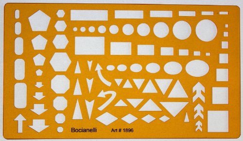 Círculo cuadrado rectangular flechas Ellipse triángulo Hexagon Pentágono símbolos dibujo plantilla de dibujo plantilla