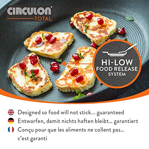 Circulon Total sartén de Acero Inoxidable, sartén Antiadherente para una cocción Uniforme y Completa, sartén pequeña Apta para Todo Tipo de cocinas Incluidas de inducción, 22 cm