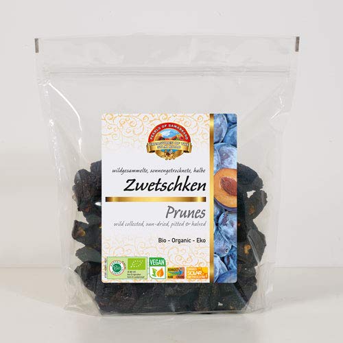 Ciruelas pasas sin hueso BIO 1kg ecológicas mitades de ciruela secas, deshidratadas, sin azucar añadido, orgánicas, 100% fruta natural, crudos secado al sol (no liofilizado) 1000g