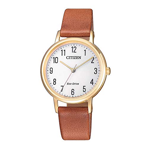 Citizen Reloj Analógico para Mujer de Cuarzo con Correa en Cuero EM0578-17A