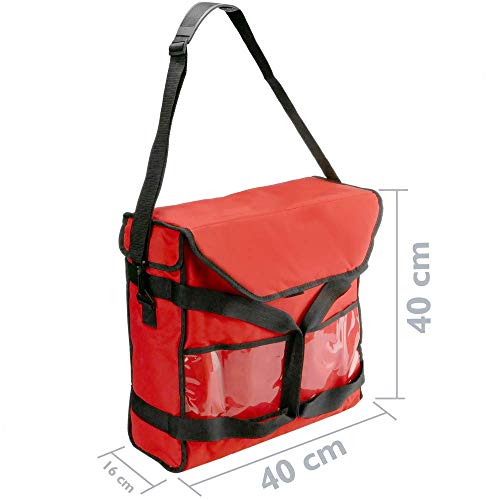 CityBAG - Bolsa isotérmica roja 40 x 40 x 16 cm para Entrega de Pizza a Domicilio en Moto y Bicicleta