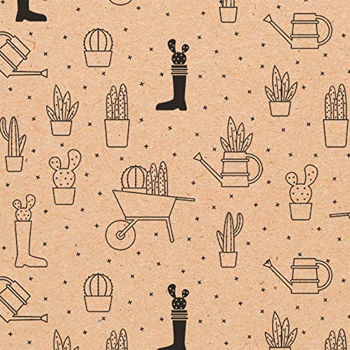 Clairefontaine 201337C - Rollo de papel de regalo, 70 g, 50 x 0,70 m, diseño de rayas, color verde, rojo y dorado, color Végétaux