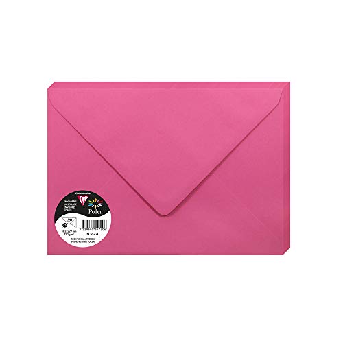 Clairefontaine 5572C - Paquete de 20 Sobres C5 - 162x229mm Pollen Fucsia 120gr