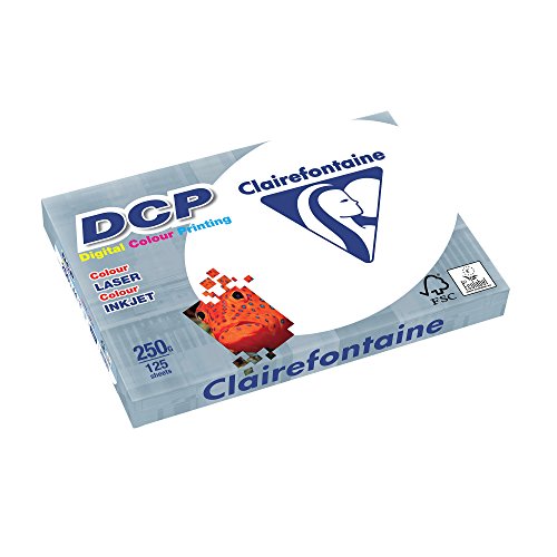Clairefontaine - Pack de hojas, Blanco, A4, 125 hojas, 250 g/m2