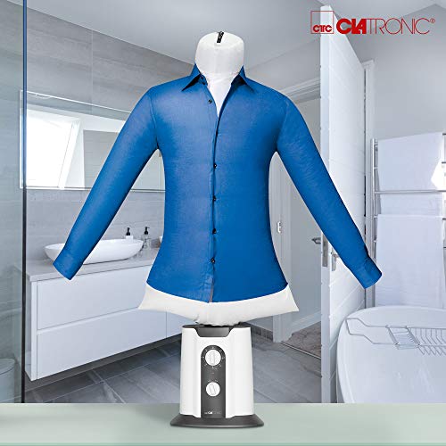 Clatronic HBB 3707 Maniquí de Planchado y Secado Automático, Planch, 850 W, Blanco/Gris