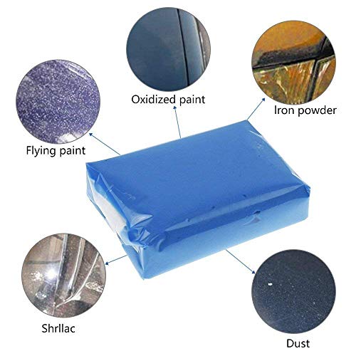 Clay Bar,BESTZY Car Clay Bar 100g Magic Claybar Barra Limpiadora Auto Detallado Reutilizable Auto Cleaning Clay Bar Cleaner Para Automóviles Camiones Auto Vehículos Motos – Azul(3pcs)