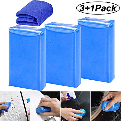 Clay Bar,BESTZY Car Clay Bar 100g Magic Claybar Barra Limpiadora Auto Detallado Reutilizable Auto Cleaning Clay Bar Cleaner Para Automóviles Camiones Auto Vehículos Motos – Azul(3pcs)