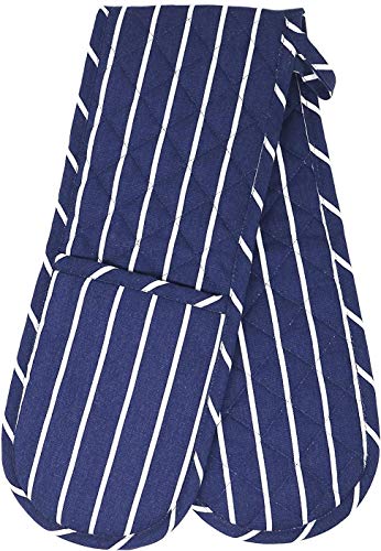 Clay Roberts Guantes de Horno Dobles Resistente al Calor, Azul, Guantes de Cocina con Bolsillos