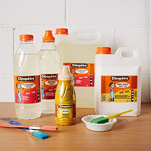 Cleopatre - PP250-7 - Pintura con purpurinas plateadas - Frasco de 250 ml - Amarillo dorado