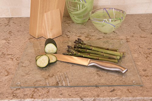 Clever Chef - Tabla de Cortar - No resbala, Resistente a los Golpes y no se Raya ni se Mancha - Apta para el lavavajillas - Cristal - Pack de 4 de Diferentes tamaños