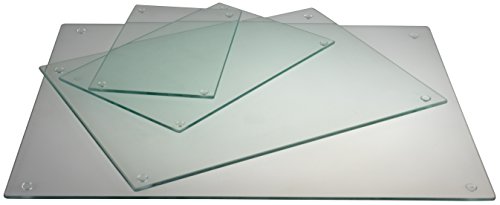 Clever Chef - Tabla de Cortar - No resbala, Resistente a los Golpes y no se Raya ni se Mancha - Apta para el lavavajillas - Cristal - Pack de 4 de Diferentes tamaños