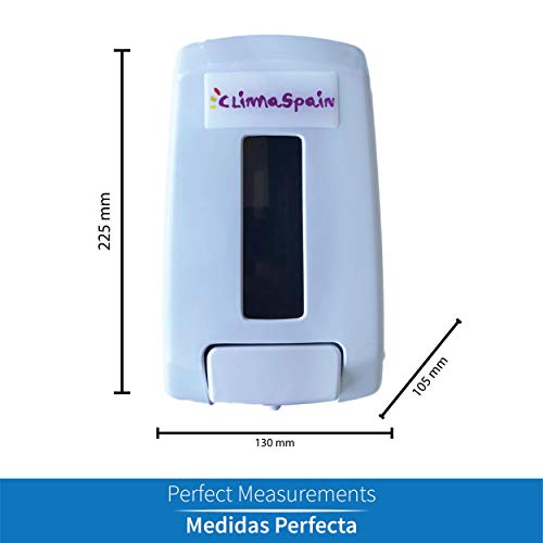 ClimaSpain - Pack x 3 Dispensador de Gel Hidroalcoholico Manual · Dosificador de Jabon en Pared de 1'1 L Blanco · Dispensador de Desinfectante Manos con Sistema de Cierre con Llave