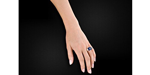 Clio Blue-Anillo para mujer de plata 925 y cristal Swarovski, color azul, para lavamanos, 12 g, T52