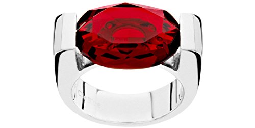 Clio Blue-Anillo para mujer de plata 925 y cristal Swarovski para lavamanos rojo, 12 g, T54