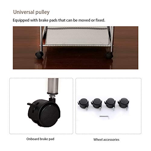clipop Carrito de cocina con ruedas baño carro cocina Carrito camarera presupuesto Carrito Multiusos (universal retención de carrito con 3, 4 o 5 pisos