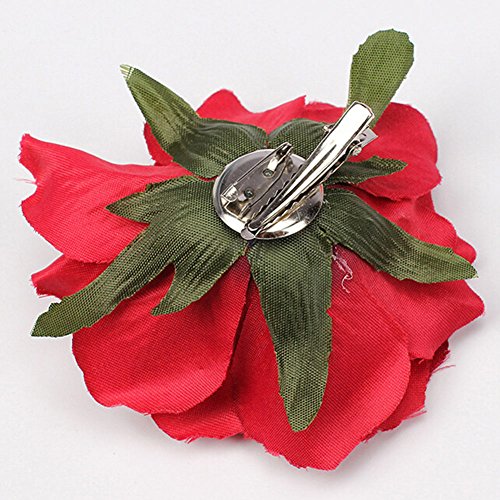 Clips de Pelo de Flor,Hebillas de Pelo de Flor 10 piezas Multicolor Rosa Clips de Pelo de Flor para Mujeres Niñas Fiesta Boda Suministros de Decoración de Fiesta de Disfraz