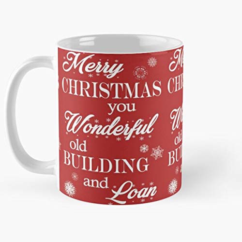 ClownZii Its Snowflake Wonderful Merry A Bailey Building George James Stewart Christmas Jimmy Life Loan and Taza de café con Leche 11 oz