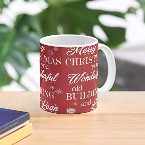 ClownZii Its Snowflake Wonderful Merry A Bailey Building George James Stewart Christmas Jimmy Life Loan and Taza de café con Leche 11 oz