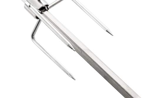 CLP Pincho para BBQ con Motor del asador 220V- 240V, 50/60 Hz, 4W I Pincho Asador Rotatorio con Material De Fijación & Contrapeso I Plateado