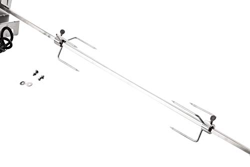 CLP Pincho para BBQ con Motor del asador 220V- 240V, 50/60 Hz, 4W I Pincho Asador Rotatorio con Material De Fijación & Contrapeso I Plateado