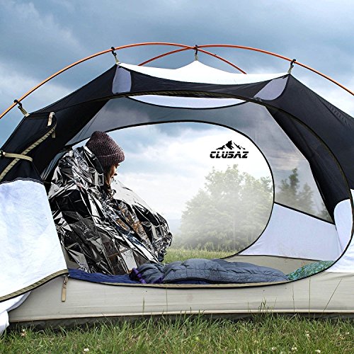 CLUSAZ Manta de Emergencia Plata XL 210x160cm (Paquete de 6) Retiene hasta el 90% del Calor, Impermeable, Esquí, Maratón, Senderismo, Campamento, Primeros Auxilios, Seguridad Vial - GARANTÍA