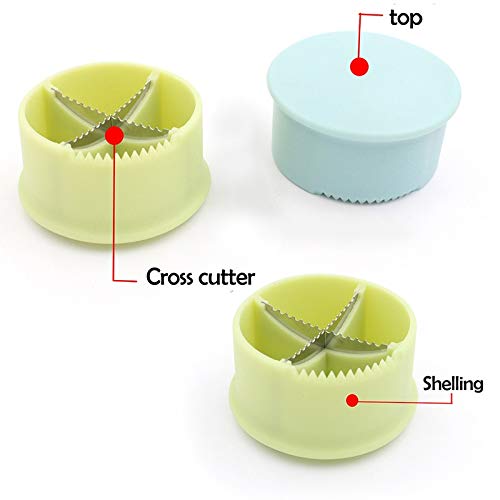 Clxayngg-htojaz Cascanueces, Cocina cascanueces Clip, galleta de la nuez de castaña Fácil mano rápida clip cortador Gadgets, (amarillo y azul) (Color : Blue)