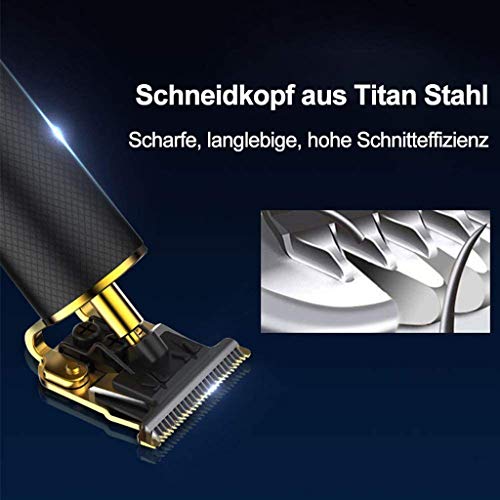Cm&cl Cortapelos, cortapelos Profesional Cuchillas recubiertas de cerámica Recortadora de Cabello Recargable USB con Cuchilla en Forma de T, cortadora de Barba eléctrica para Corte de Cabello