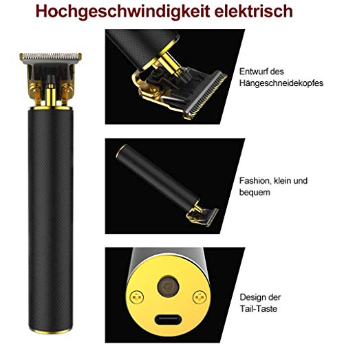 Cm&cl Cortapelos, cortapelos Profesional Cuchillas recubiertas de cerámica Recortadora de Cabello Recargable USB con Cuchilla en Forma de T, cortadora de Barba eléctrica para Corte de Cabello