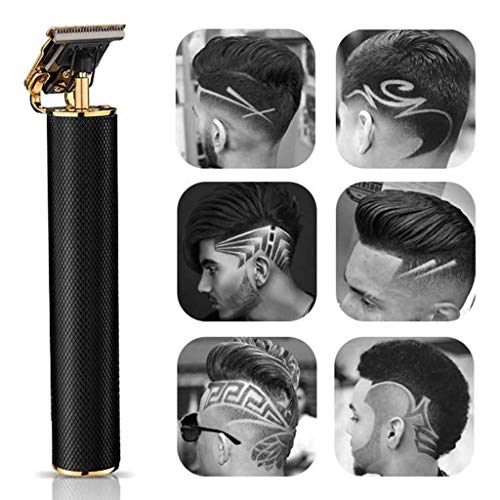 Cm&cl Cortapelos, cortapelos Profesional Cuchillas recubiertas de cerámica Recortadora de Cabello Recargable USB con Cuchilla en Forma de T, cortadora de Barba eléctrica para Corte de Cabello