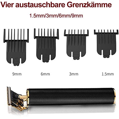Cm&cl Cortapelos, cortapelos Profesional Cuchillas recubiertas de cerámica Recortadora de Cabello Recargable USB con Cuchilla en Forma de T, cortadora de Barba eléctrica para Corte de Cabello