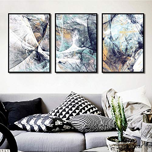 CNHNWJ Simplicidad Moderna de Pinturas abstractas de Lienzo Cuadros modulares Lienzo de Arte de Pared para Sala de Estar Decoración del hogar (50x70cmx3 / sin Marco)