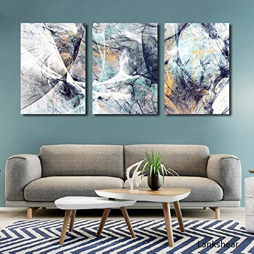 CNHNWJ Simplicidad Moderna de Pinturas abstractas de Lienzo Cuadros modulares Lienzo de Arte de Pared para Sala de Estar Decoración del hogar (50x70cmx3 / sin Marco)