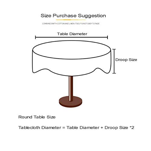 CNZXCO Gruesas sólido Paño de Tabla Lavable, A Prueba de Calor Tapete de Mesa Cubierta Hotel Iglesias y los budistas Reunión Partido Restaurante, Lavable-Arroz Blanco Diameter:240cm(94inch)