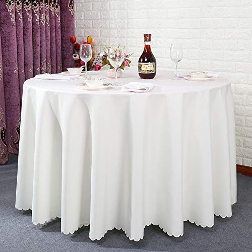 CNZXCO Gruesas sólido Paño de Tabla Lavable, A Prueba de Calor Tapete de Mesa Cubierta Hotel Iglesias y los budistas Reunión Partido Restaurante, Lavable-Arroz Blanco Diameter:240cm(94inch)
